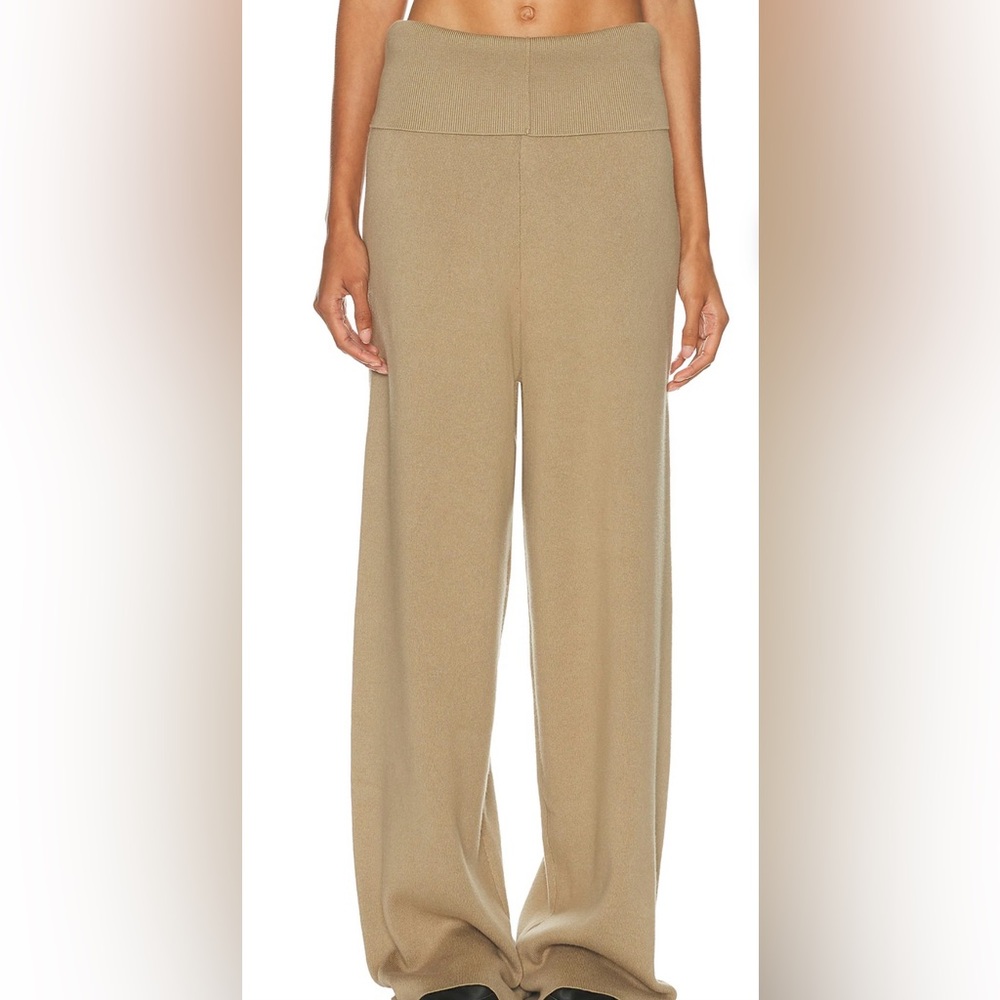 Aya Muse Beige Wide-Leg Pants